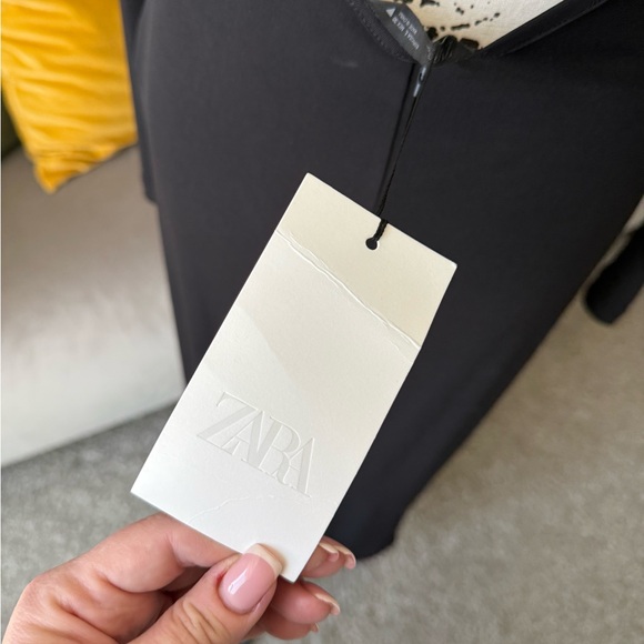 Zara Black Long Sleeve Draped Dress - Picture 7 of 7